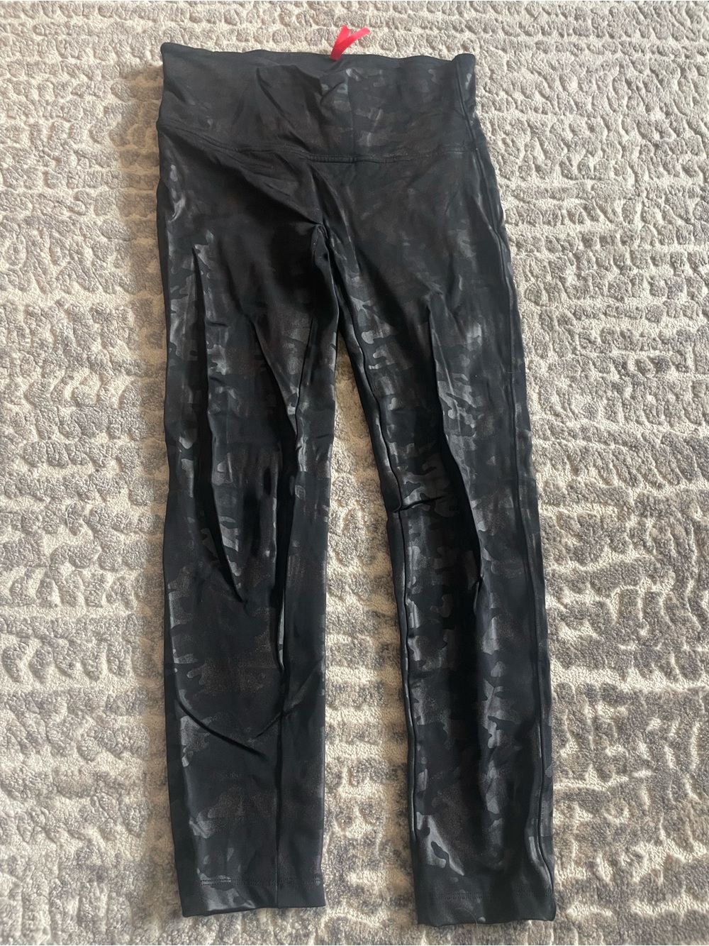 SPANX Black Leggings with Red Brand Tag